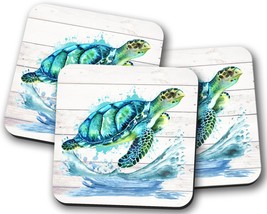 Sea Turtle Coaster, Beach House Gifts, Summer Coasters, Sea Turtle Decor, Drink  - £3.19 GBP
