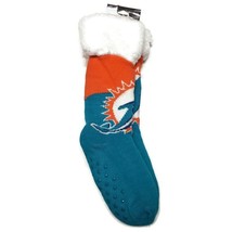 FOCO Miami Dolphins Footy Slipper Socks Warm Winter Aqua Mens 5-9 Womens 6-10 - £18.94 GBP