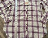 Knox Rose Plaid Tunic Shirt White Purple Size Medium - $14.49