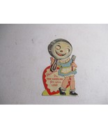 Vintage 1939 WWII Frying Pan Handling girl Mechanical Valentine Card rare - €48,14 EUR