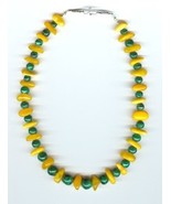 Butterscotch Amber and Malachite Necklace - €41,69 EUR