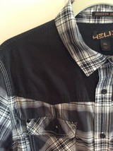  Western Shirt Athletic Fit Black White Plaid Long Sleeve Helix brand XL - £13.25 GBP