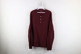 J Crew Mens Size XL Faded Blank Long Sleeve Henley T-Shirt Burgundy Red Cotton - £22.16 GBP