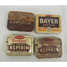 Lot of 4 Antique Medicine Aspirin Tins 1939 Vintage Penslar Drug Store C... - £28.41 GBP