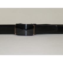 Men VALENTINI Leather Track Belt Adjustable Removable Buckle V526 Black image 4