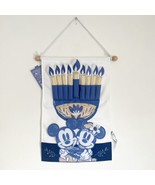 NWT Mickey Minnie Mouse Hanukkah Menorah Wall Hanging Blue White Holiday... - £32.28 GBP