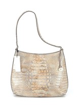 NWT Brahmin Farrah in Riesling Croc-Emboss Melbourne Leather Shoulder Bag Purse - £239.80 GBP