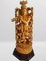 30&quot; White Wood Manmohan Krishna Statue with Base | Lord Krishna Idol | Handmade - £1,438.04 GBP