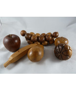 Vintage Wooden Realistic Fruit Apple Banana Grapes pear and more - $19.79