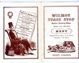 Wilmot Stage Stop Menu Wilmot Wisconsin 1970&#39;s Oldest Tap &amp; Dining Room  - $18.79