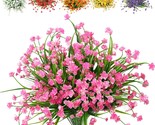 The Product Is A Set Of Six Artificial Outdoor Plants With Fake Flowers ... - $38.99