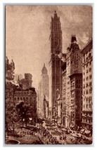 Lower Broadway in War Time by Campbell Cooper Philadelphia PA UNP Postcard U19 - £2.41 GBP