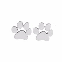 Dog Paw Print Earrings Silver Studs Earring Set New Dogs Pets Jewelry - £10.33 GBP
