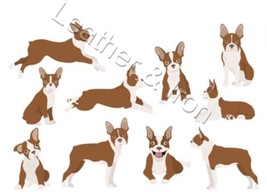 New Boston Terrier Brown Dog Illustration Pattern Design Checkbook Cover - £7.95 GBP