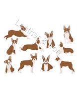 New Boston Terrier Brown Dog Illustration Pattern Design Checkbook Cover - $13.51 CAD