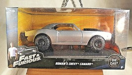 2017 Jada Toys Fast &amp; Furious Roman&#39;s Chevy Camaro Z28 Silver 1:32 5&quot; Scale Car - £23.88 GBP