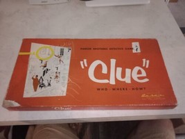 Vintage 1956 Parker Brothers CLUE Board Game Original Box ALL Wooden mov... - $39.59