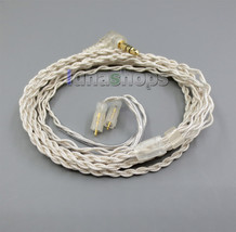 With Earphone Hook Silver Foil PU Skin Cable For Ultimate Ears UE TF10 SF3 SF5 - £27.42 GBP