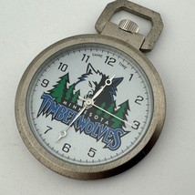 Game Time Pocket Quartz Watch Minnesota Timberwolves Silver Open Face Ne... - $440.16 MXN