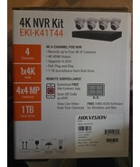 Hikvision  4-Channel 8MP NVR 1TB HDD  &amp; (4) 4MP Cameras EKI-K41T44 SEALE... - €383,82 EUR