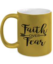 Religious Mugs Faith Over Fear, Jesus, Christian Gold-M-Mug  - £14.39 GBP
