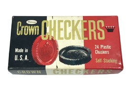 Whitman 1960 Crown Checkers 24 Plastic Self-Stacking USA No. 4413 - £7.90 GBP