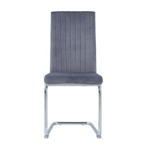 Set Of 4 Two Tone Grey And Chrome Dining Chairs - £530.83 GBP