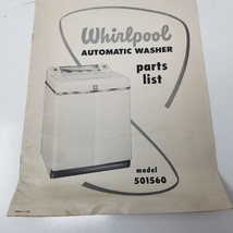 Whirlpool 501560 Automatic Washer Parts Lists 1950 Exploded Diagrams - £18.66 GBP