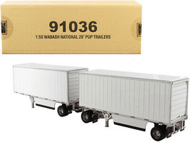 Wabash National 28&#39; Double Pup Trailers White Transport Series 1/50 Diecast Mode - £84.48 GBP