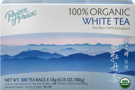 PRINCE OF PEACE 100%ORGANIC WHITE TEA, (100 TEA BAGS) - £15.78 GBP