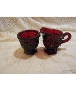 Avon 1876 Ruby Red Cape Cod: Creamer and Open Sugar - $10.84 CAD