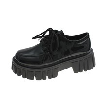Patent Leather Platform Oxford Shoes for Women Spring Casual Lace Up Flats Woman - £36.00 GBP