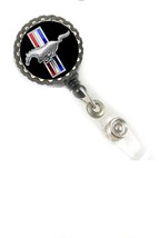 Ford Mustang style badge reel holder retractable Id nurse Dr Cna Secretary RT Rn - £3.85 GBP+