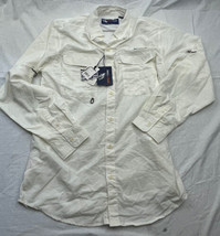 Spicy Tuna Mens Fishing Shirt Small White Long Sleeve Vented Button  NWT Nylon - £15.78 GBP