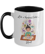 Personalizable book lover coffee mug, inspirational quote, librarian, ed... - £14.89 GBP