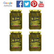 Mt. Olive Kosher Baby Dill Pickles, 24 fl oz Jarcase of 4  - £14.38 GBP