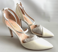 Coutgo White Clear Dress Heels Pointed Toe Ankle Strap Pumps Shoes Size ... - £12.64 GBP