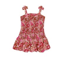Wonder Nation Toddler Girls Copper Floral Smocked Sleeveless Sun Dress, 4T NWT - £9.58 GBP