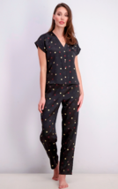 INC International Concepts Women&#39;s Printed Matte Pajama TOP, Multi Star, XS - £7.78 GBP