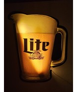 LARGE 1998 MILLER LITE BEER 3D PLASTIC LIGHTED WALL SIGN 32&quot; X 27&quot; - $188.54 CAD