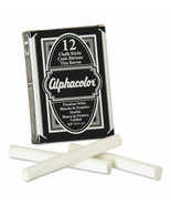 Alphacolor White Chalk, Low-Dust, 12 Sticks/pack - $9.00