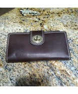 Coach Mahogany Turnlock Leather Bifold Snap Wallet F43606 Women’s 8"x4"  - $44.55