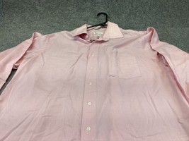 Van Heusen Dress Shirt Mens 17 36 37 Oxford Wrinkle Free Pink Button Up - £8.35 GBP