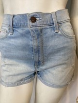 Hollister Denim Distressed Light Blue Washed Jean Shorts Size 7 - £8.94 GBP