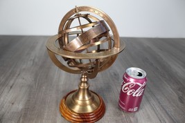 11&quot; Engraved Brass Tabletop Armillary Nautical Sphere World Globe Base T... - $98.64