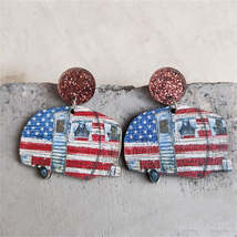 Red &amp; Blue Stars &amp; Stripes Camper Glitter-Accent Drop Earrings - $13.99