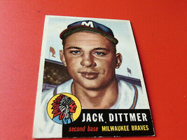 1953  TOPPS    JACK  DITTMER   #  212    MILWAUKEE  BRAVES    BASEBALL   !! - £51.12 GBP