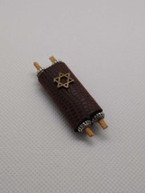 Torah Scroll Faux Leather Cover w/ Star of David Miniature Dollhouse Size Book o - £16.77 GBP