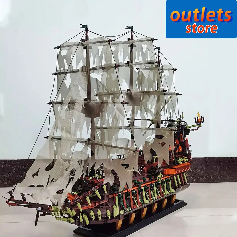 Mould King Ideas DIY The Flying Dutchman Pirate Boat Sailing Ship Movie Moc - $268.20