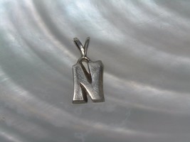 Vintage Unmarked Nonmagnetic Silver N Initial Small Pendant – 3/8th’s x 0.75 in - £6.85 GBP